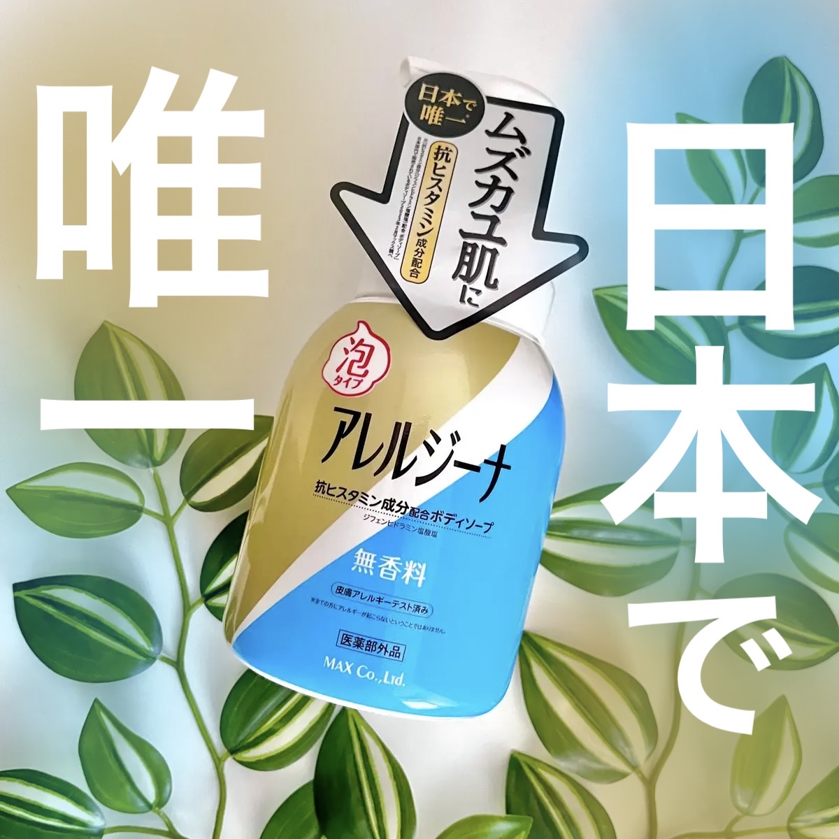 アレルジーナ 抗ヒスタミン成分配合 泡ボディソープ/マックス/ボディソープを使ったクチコミ（1枚目）
