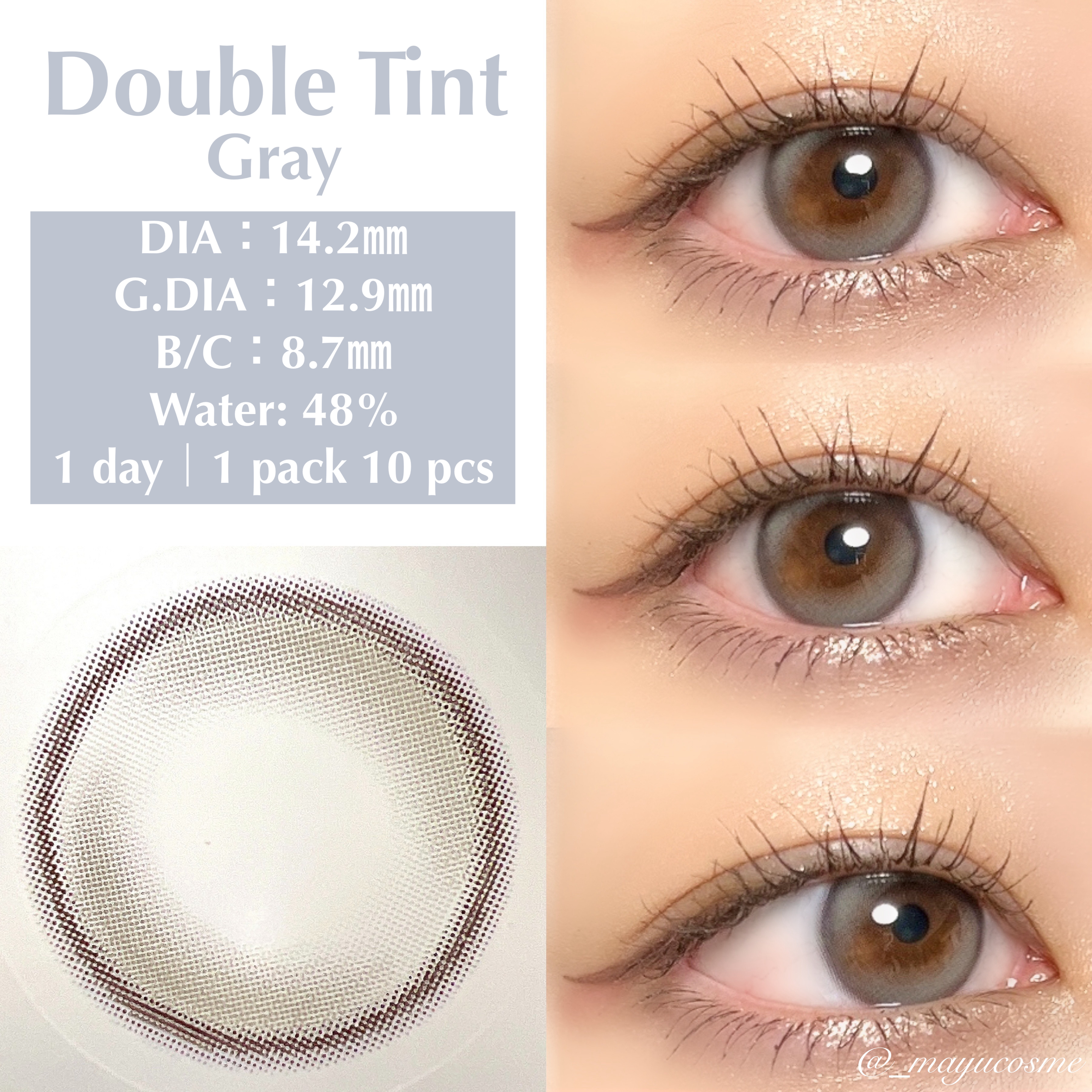 Moonrise Dew Gray/POPLENS/１ヶ月（１MONTH）カラコンを使ったクチコミ（3枚目）