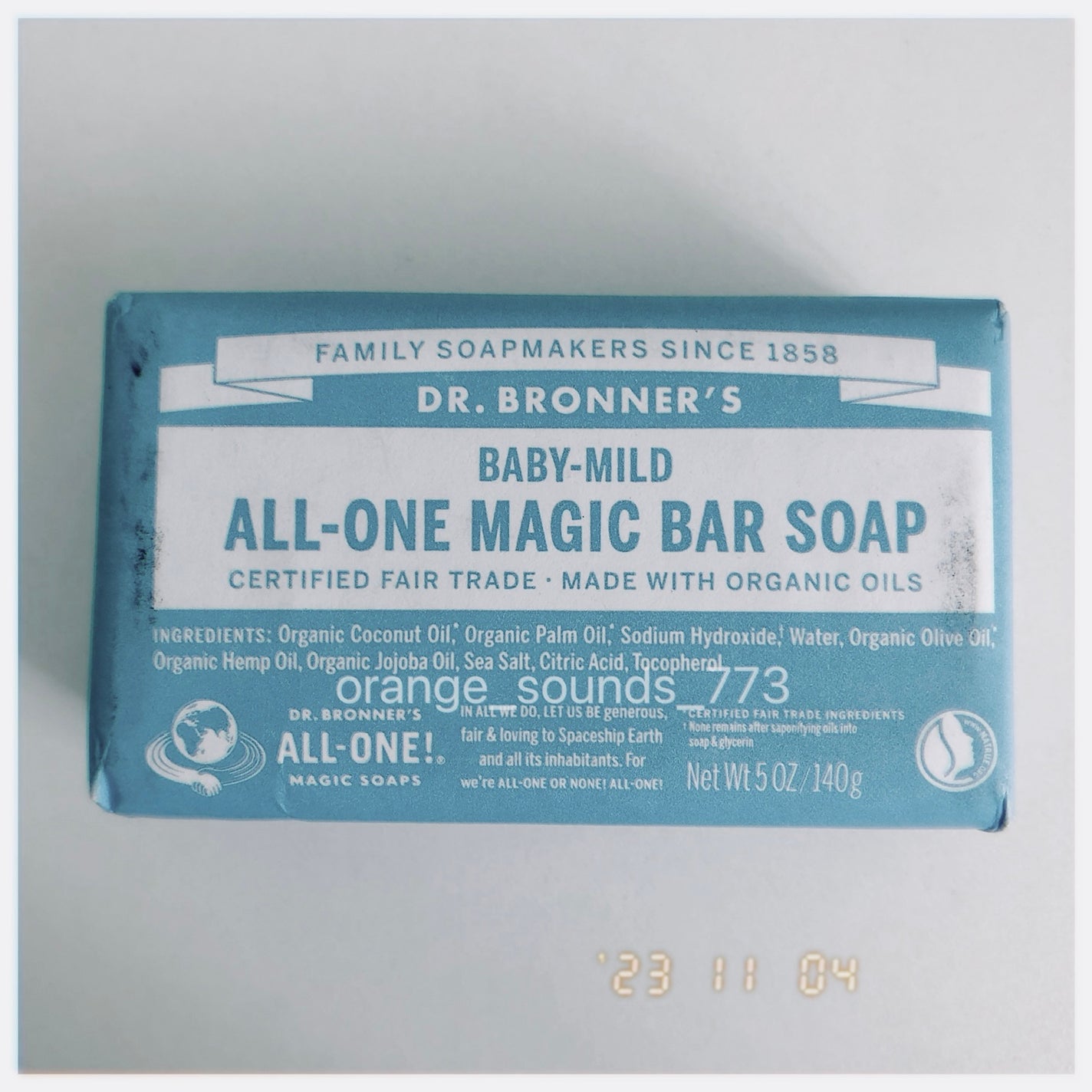 マジックソープバー ベビーマイルド(無香料)/ドクターブロナー/ボディ石鹸を使ったクチコミ(1枚目)