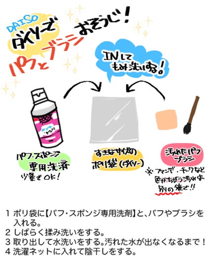 パフ・スポンジ専用洗剤/DAISO/その他化粧小物を使ったクチコミ(1枚目)