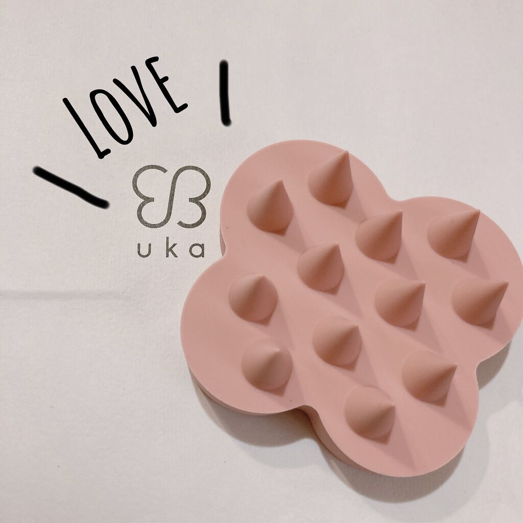 uka scalp brush kenzan medium uka store gentei yokohama pink/uka/スカルプブラシを使ったクチコミ（1枚目）