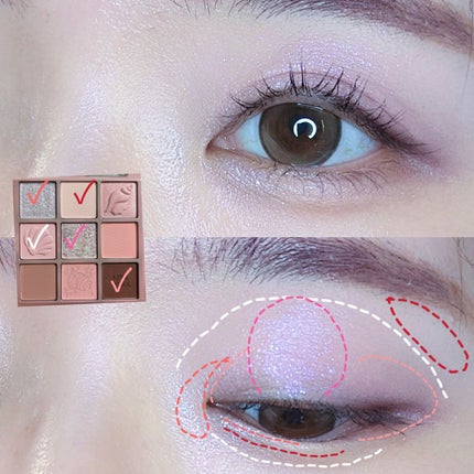 マイフェイブムードアイパレット 9カラー/HOLIKA HOLIKA/アイシャドウパレットを使ったクチコミ(6枚目)