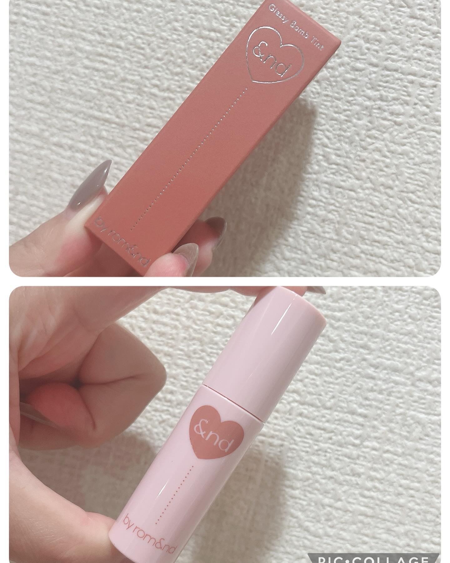 グラッシーボムティント VD01 Milky cocoa/&nd by rom&nd/リップティントを使ったクチコミ（2枚目）