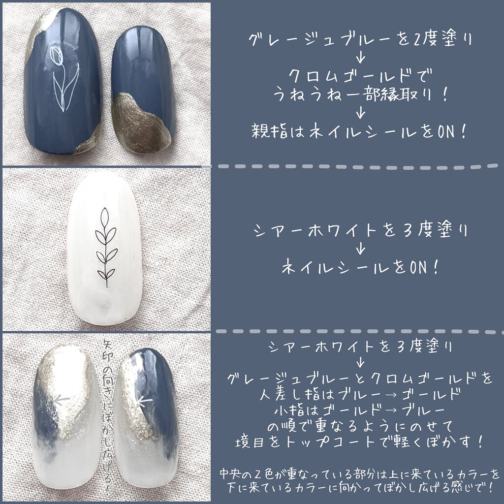 しずくネイルシール キャンドゥを使った口コミ 使ったものは全て100均 くすみブル By けろ 代後半 Lips