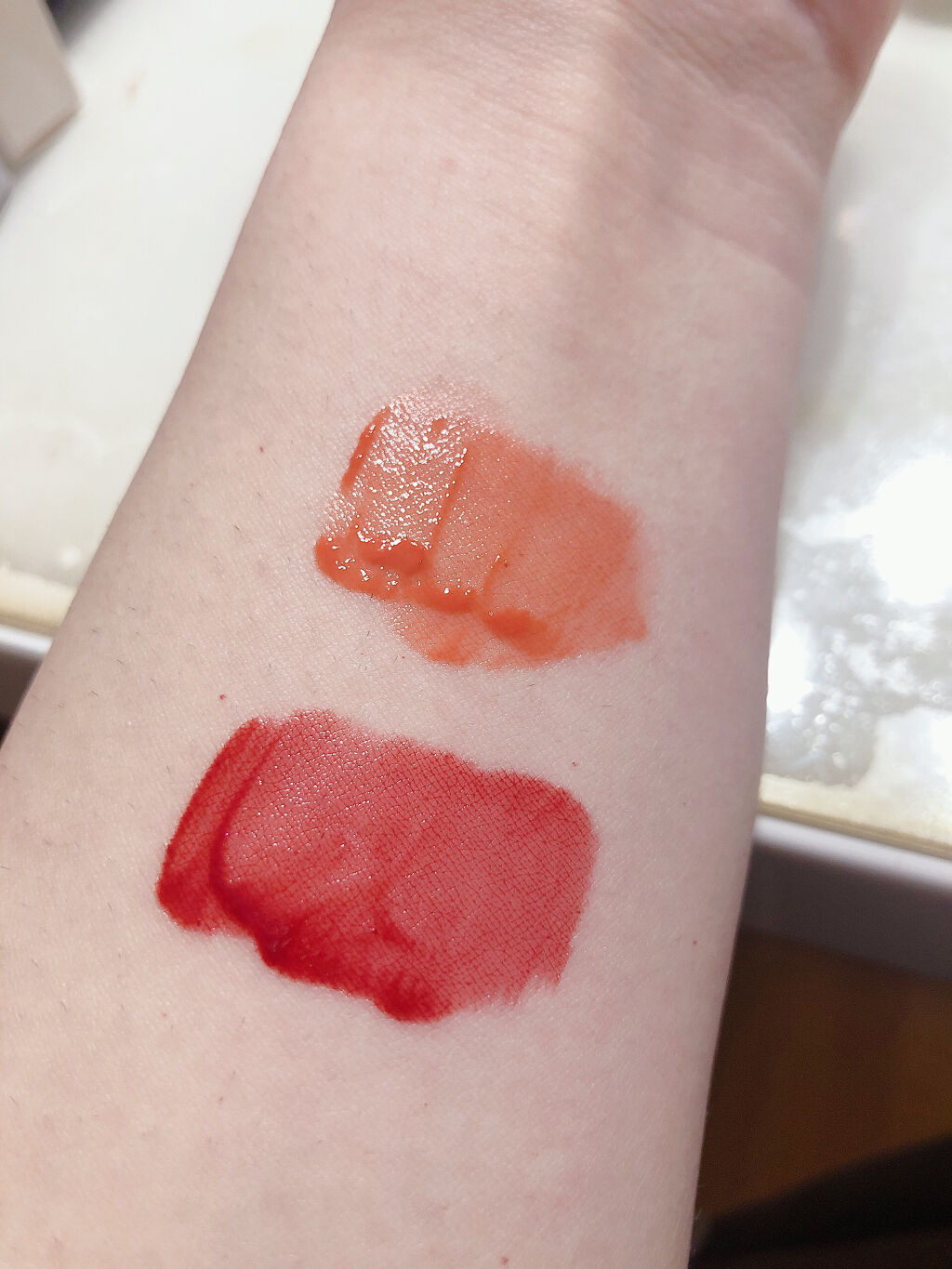 グラスティングウォーターティント 韓服エディション/rom&nd/リップティントを使ったクチコミ（3枚目）