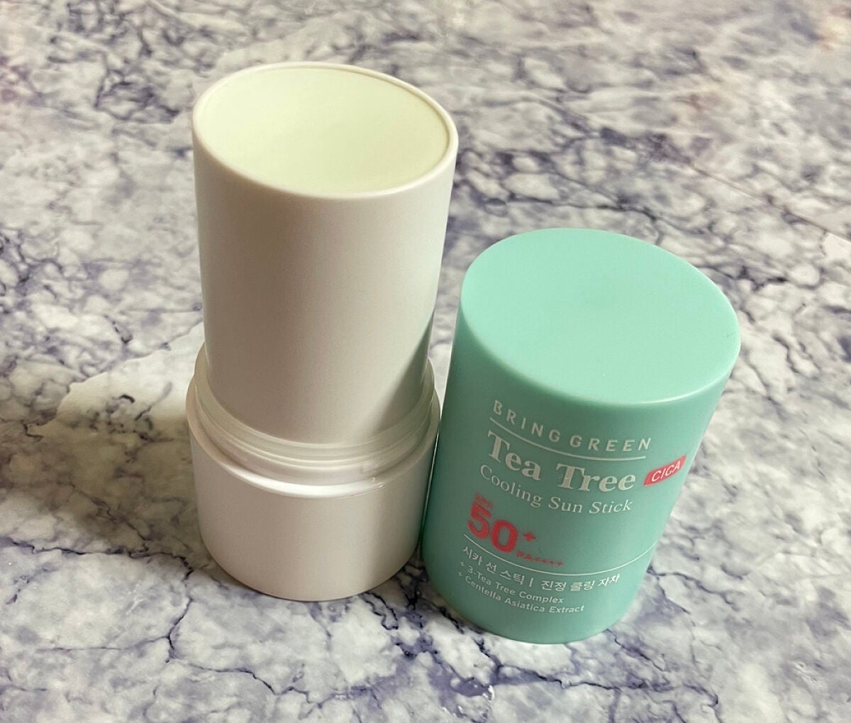 ティーツリー シカ クーリング サンスティック/BRING GREEN/日焼け止めスティックを使ったクチコミ(2枚目)