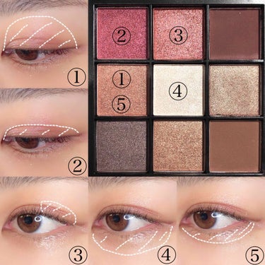 UR GLAM　BLOOMING EYE COLOR PALETTE/U R GLAM/パウダーアイシャドウを使ったクチコミ（2枚目）