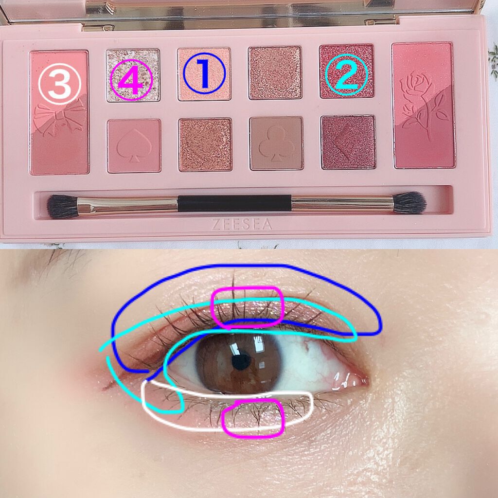 アリスドリームランドシリーズ 12色アイシャドウパレット(ZEESEA×大英博物館)/ZEESEA/アイシャドウパレットを使ったクチコミ(2枚目)