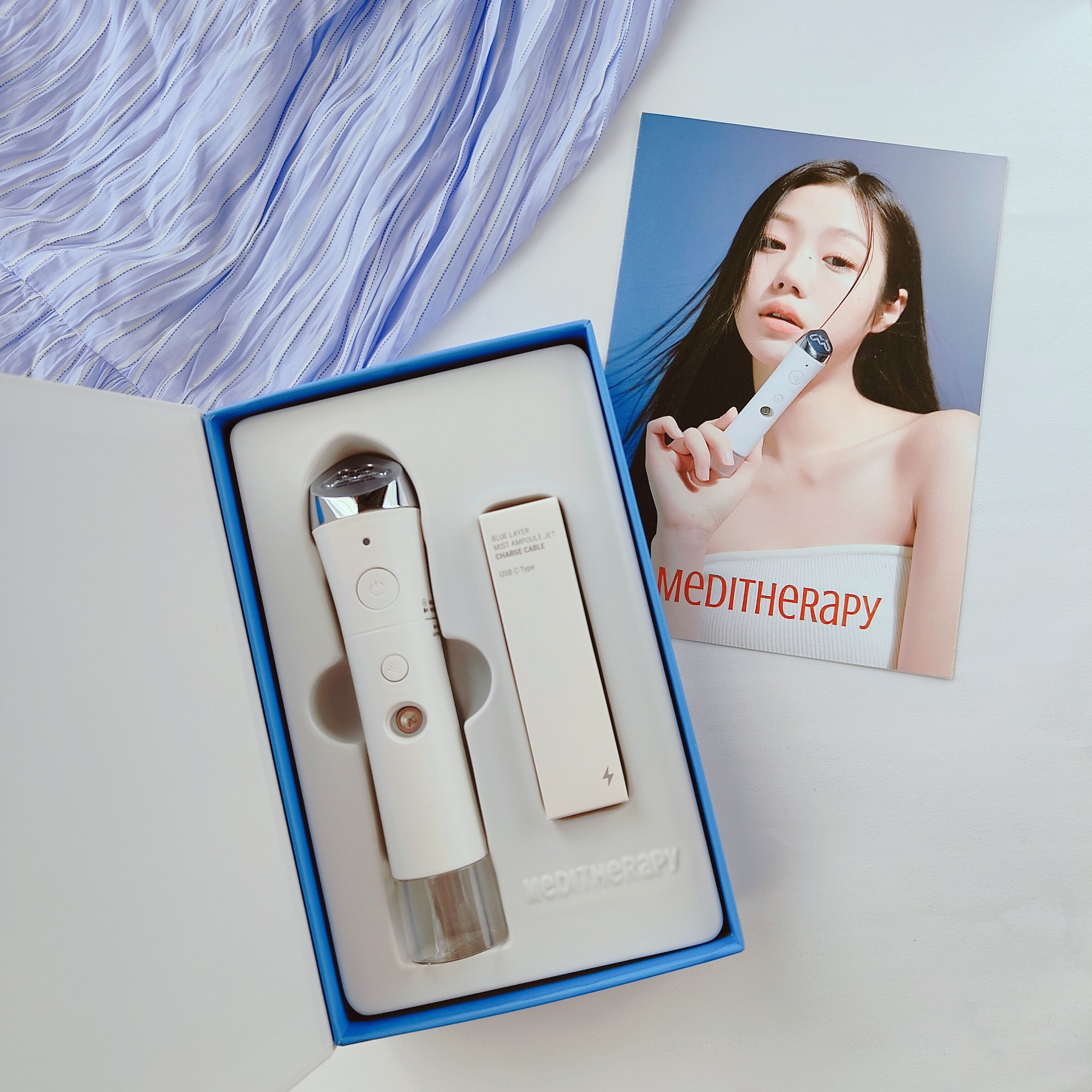 ブルーレイヤーミストアンプルジェット美顔器/MEDITHERAPY/美顔器・マッサージを使ったクチコミ（2枚目）