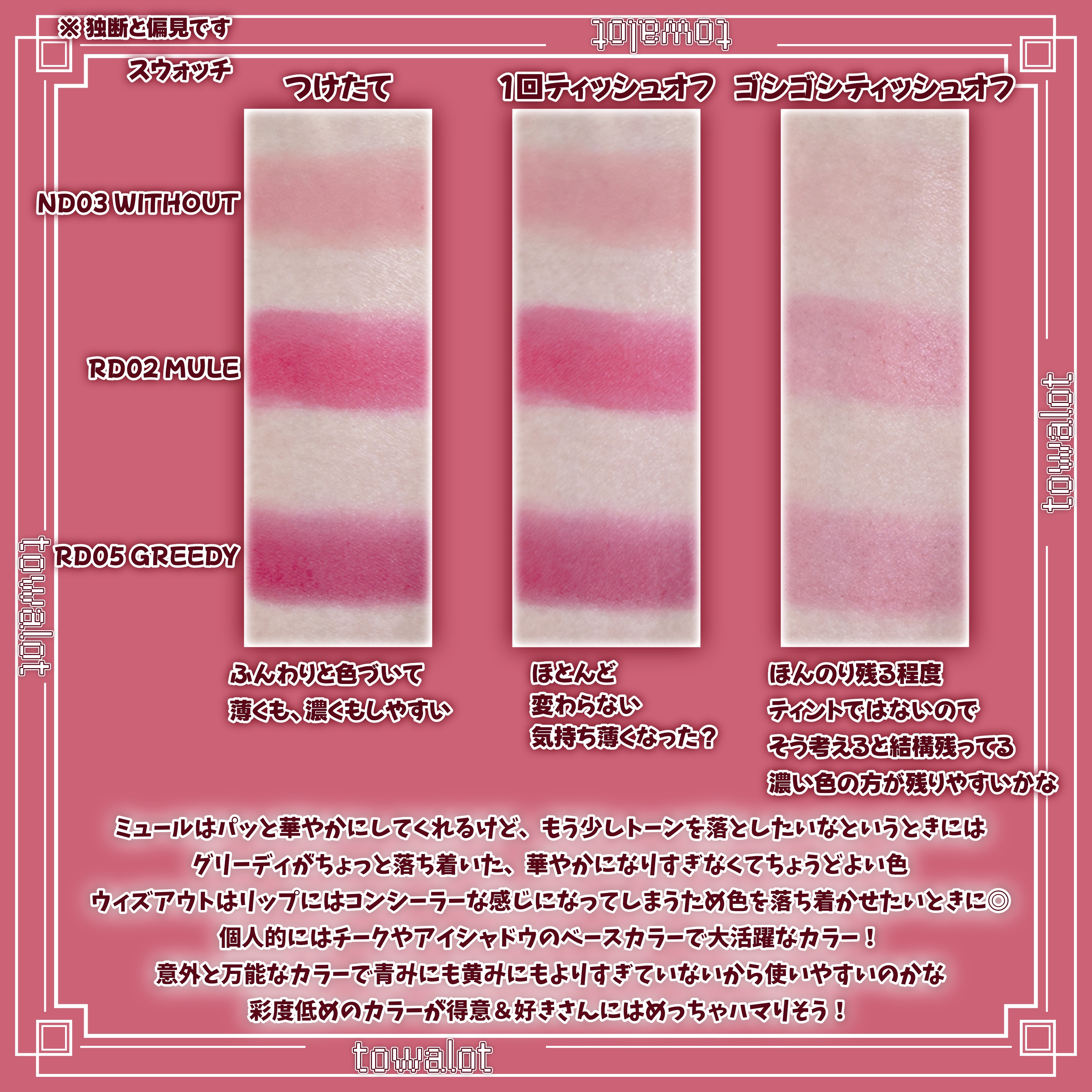 リップアンドチーク ブラーリープリンポット RD05 グリーディ/fwee/口紅を使ったクチコミ（3枚目）