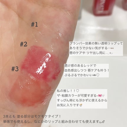 ナチュラルブルームリップオイルセラム 3色セット/PINATE/リップグロスを使ったクチコミ(4枚目)