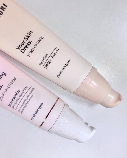 ホワイトニングドレストーンアップクリーム/COSNORI/化粧下地を使ったクチコミ(5枚目)