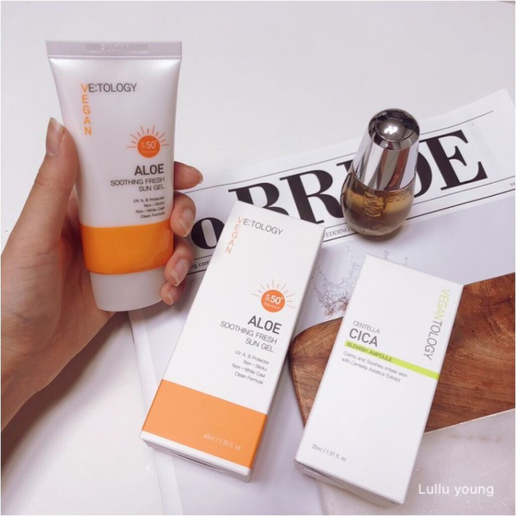 ALOE SHOOTHING FRESH SUN GEL/VEGAN TOLOGY/日焼け止めジェルを使ったクチコミ（3枚目）