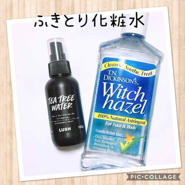 私の毎日スキンケア第2弾！
ふきとり化粧水編です(๑•̀ •́)و✧

今回は、2つの商品を紹介します！

★LUSH ティーツリーウォーター
    100ｇ   1200円

★TN ディッキンソン