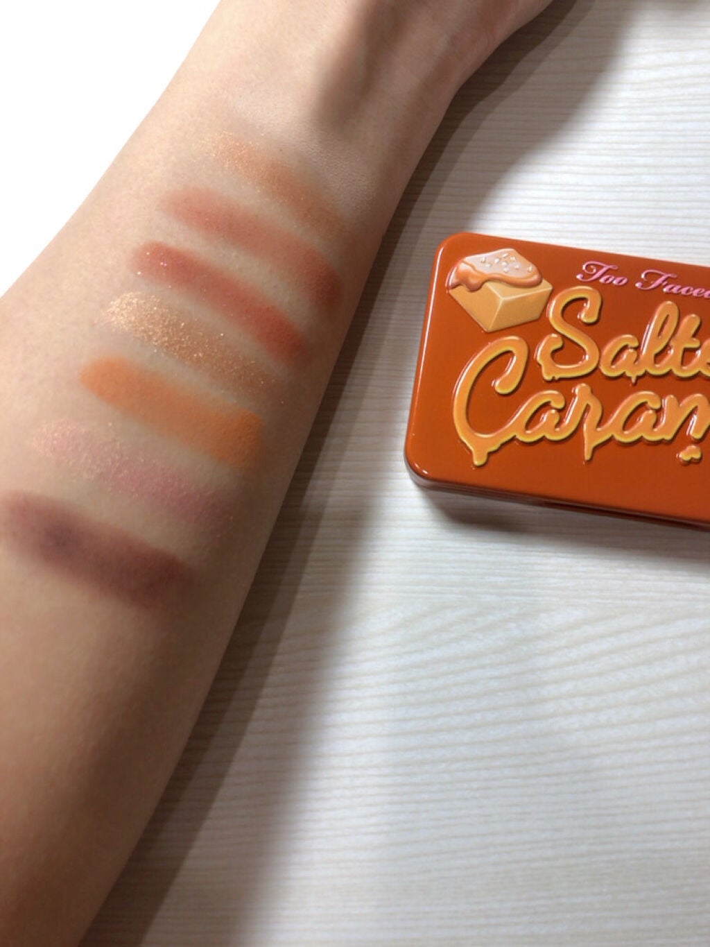 ソルテッド キャラメル ミニ アイシャドウ パレット/Too Faced/アイシャドウパレットを使ったクチコミ(3枚目)