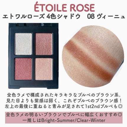 エトワルローズ 4色アイシャドウ/Étoile Rose/アイシャドウパレットを使ったクチコミ(3枚目)