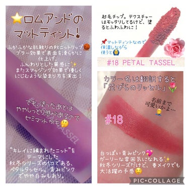 ゼロベルベットティント 18 ペタルタッセル(PETTAL TASSEL)/rom&nd/口紅を使ったクチコミ（2枚目）