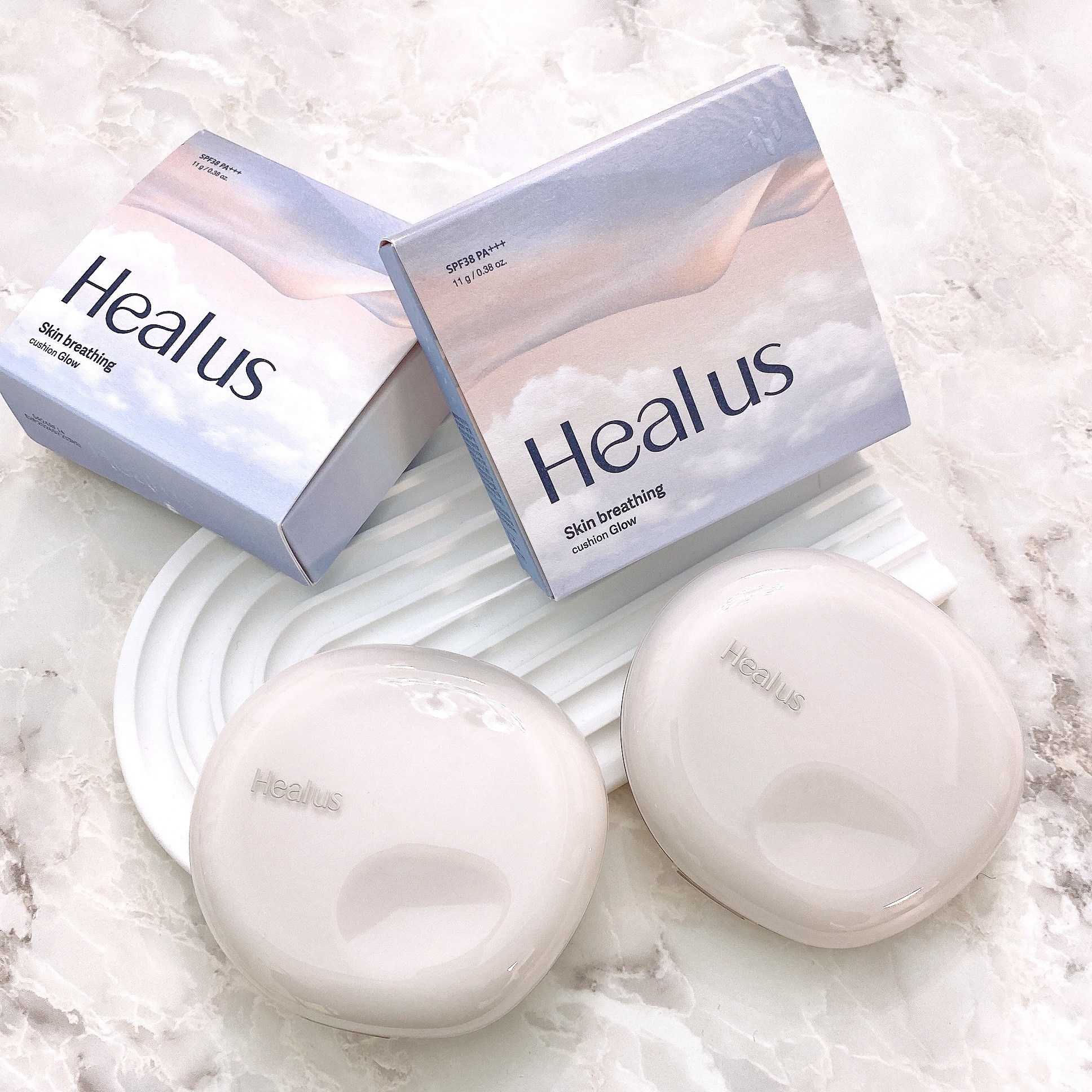 ブリージンググロークッション/Healus/クッションファンデーションを使ったクチコミ（3枚目）