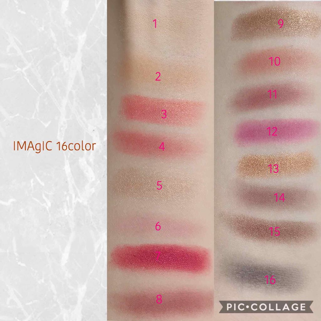 CHARM 16 COLOR EYESHADOW PALETTE/IMAGIC/アイシャドウパレットを使ったクチコミ（3枚目）