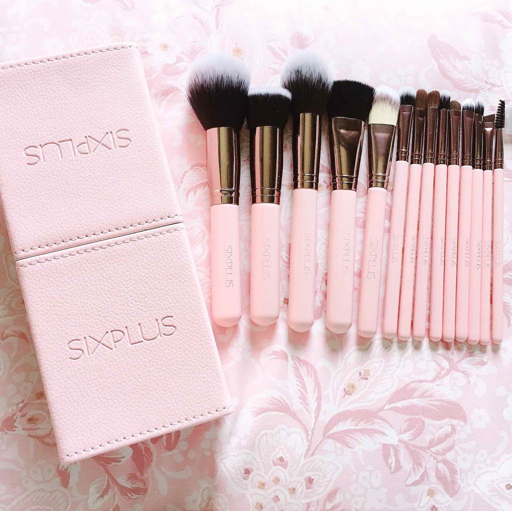 ピンク色 メイクブラシ15本セット/SIXPLUS/メイクブラシを使ったクチコミ(1枚目)