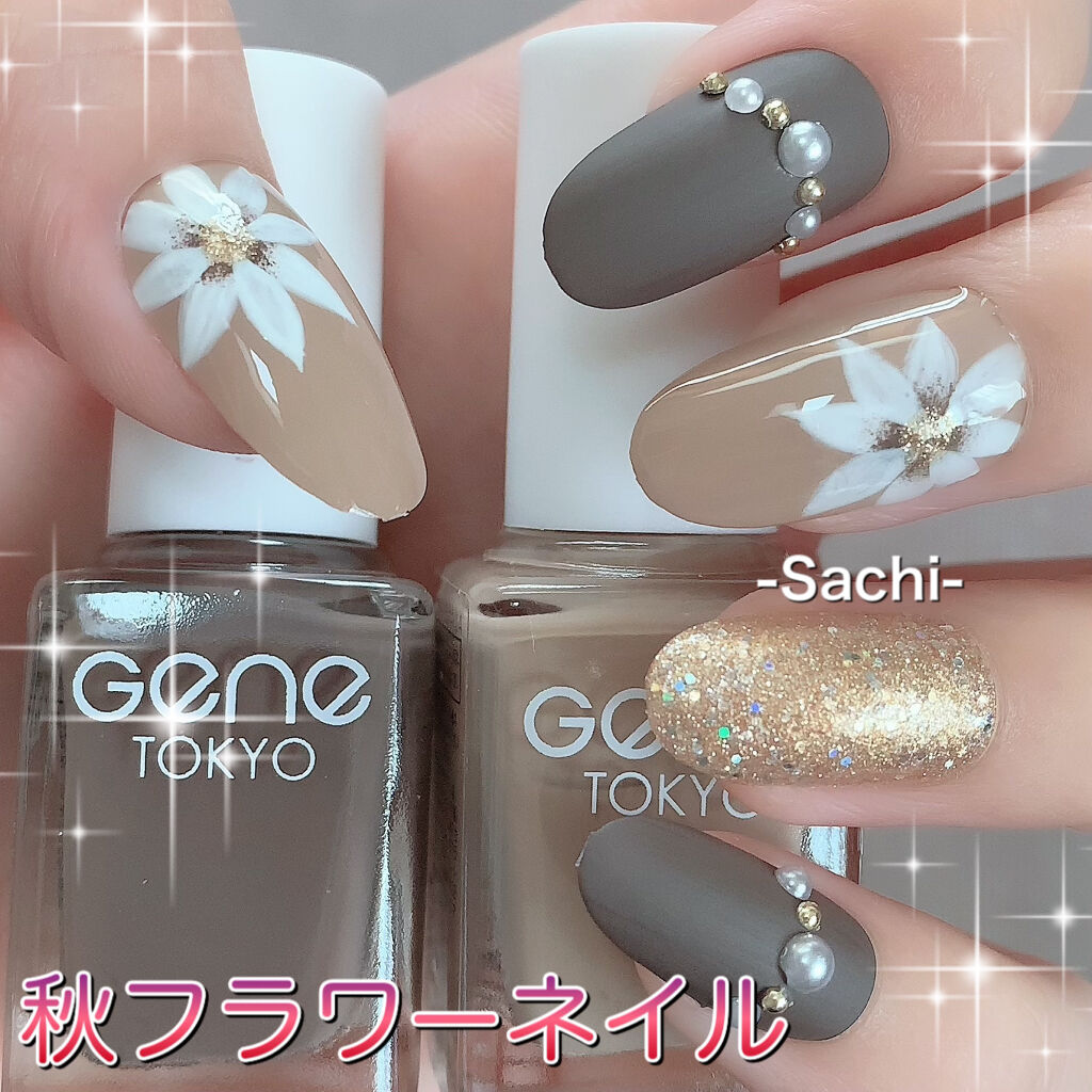 #セルフネイル,#フラワーネイル,#秋ネイルのネイルデザイン