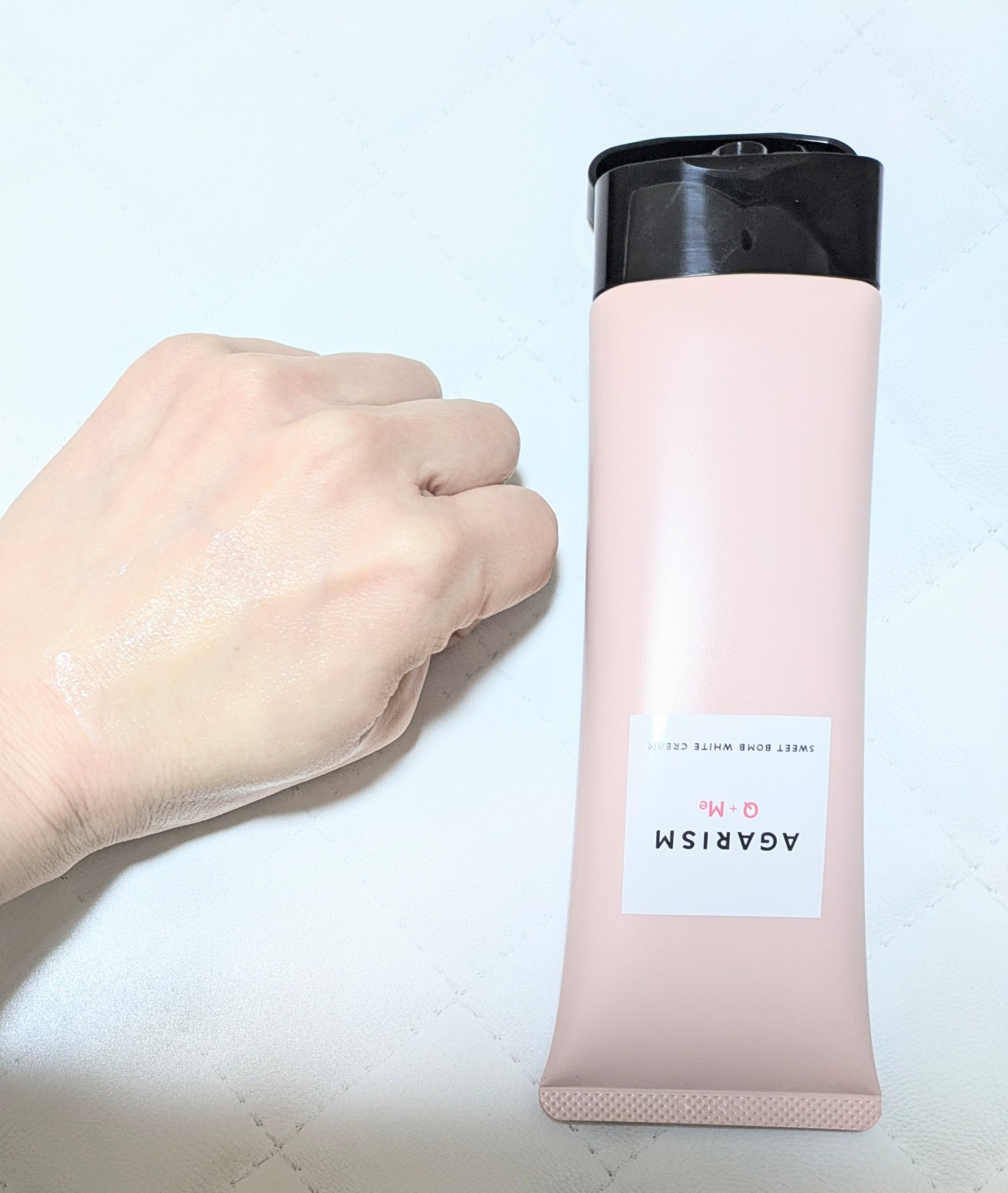 キューミースウィートボムホワイトクリーム/AGARISM/ボディクリームを使ったクチコミ（3枚目）