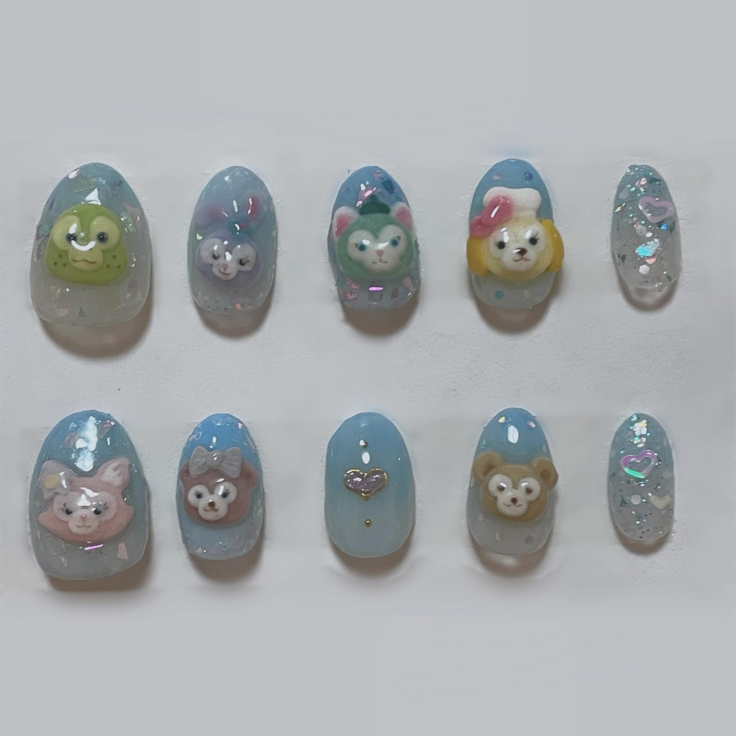 #ダッフィーネイル,#ダッフィーフレンズネイル,#ディズニーネイルのネイルデザイン