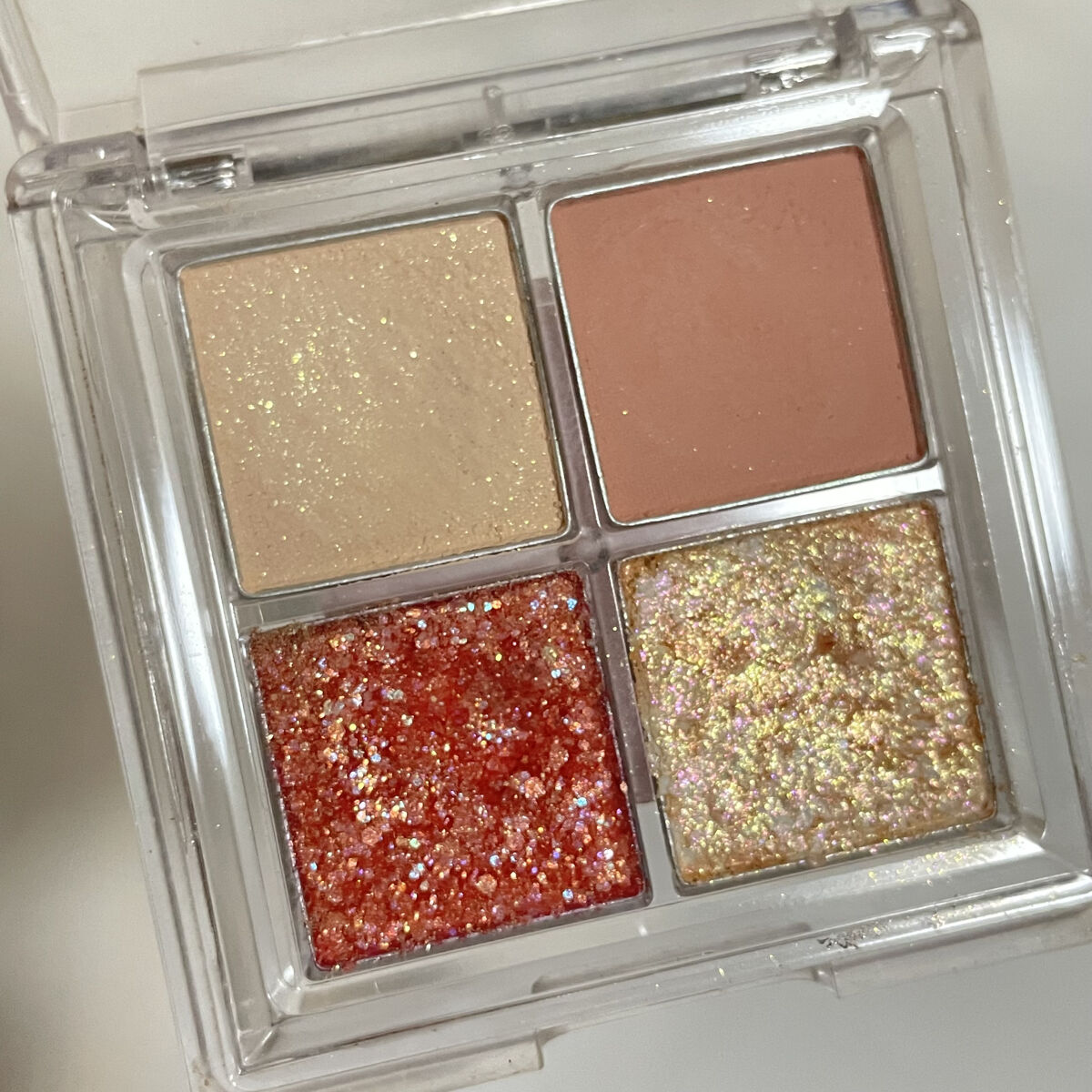 TWINKLE POP Pearl Flex Glitter Eye Palette ヘイ、コーラル/CLIO/アイシャドウパレットを使ったクチコミ（2枚目）