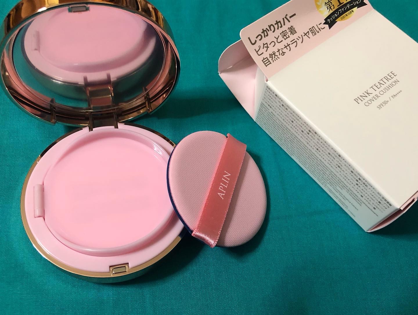 ピンクティーツリーカバークッション 23号 ナチュラルベージュ/APLIN/クッションファンデーションを使ったクチコミ（3枚目）