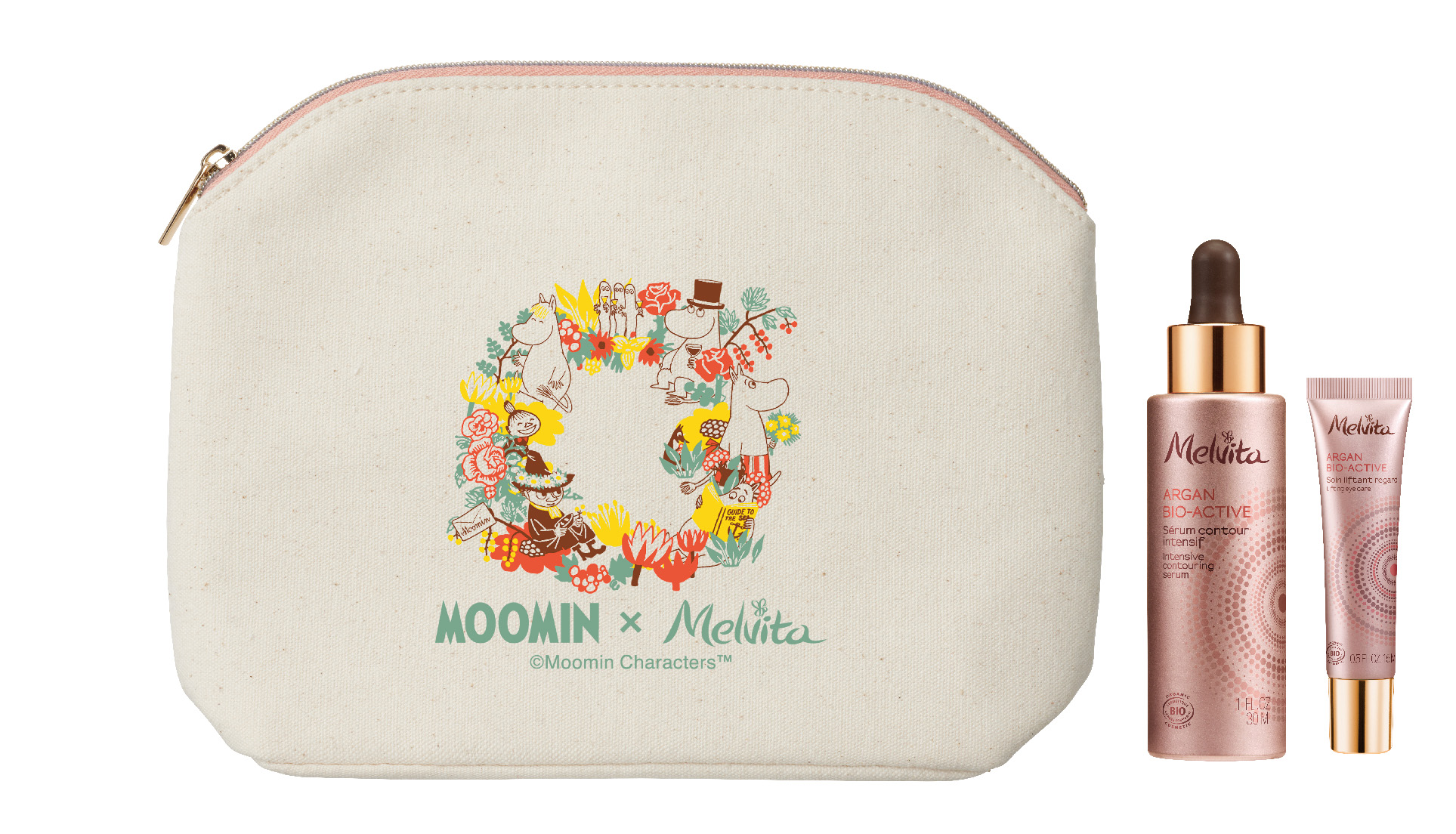 Melvita アルガンビオアクティブセラム セット with ムーミンポーチ