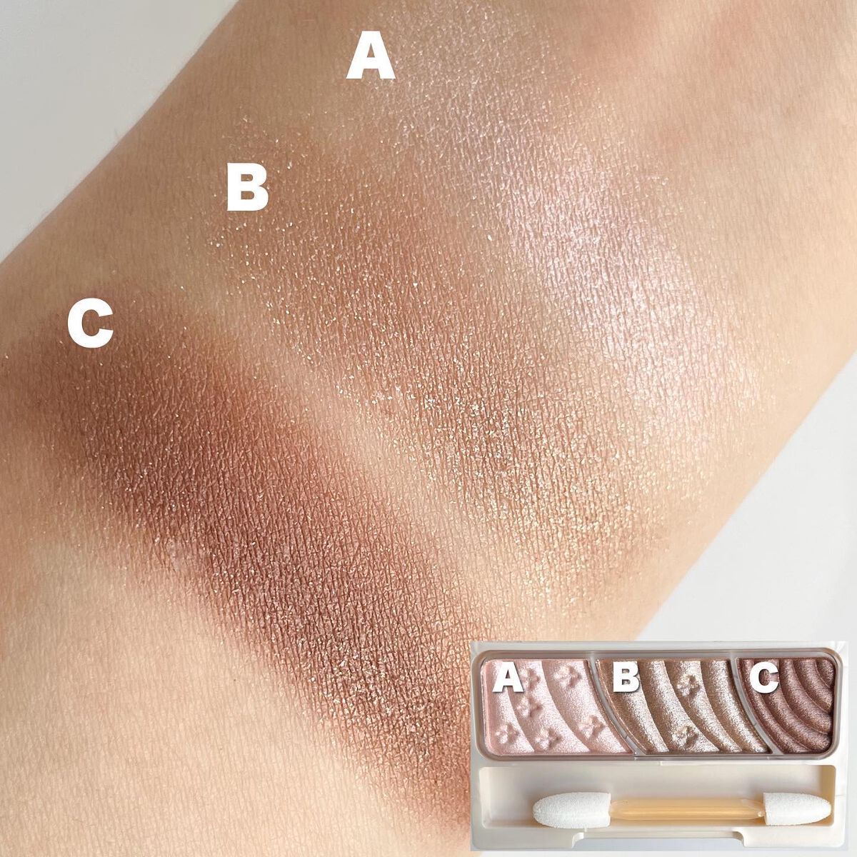 トーンアップアイシャドウ/CEZANNE/アイシャドウパレットを使ったクチコミ(4枚目)