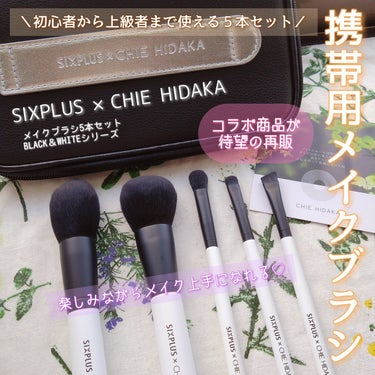 「CHIE HIDAKA コラボ」携帯用メイクブラシセット5本セット-BLACK & WHITE シリーズ /SIXPLUS/メイクブラシを使ったクチコミ（1枚目）