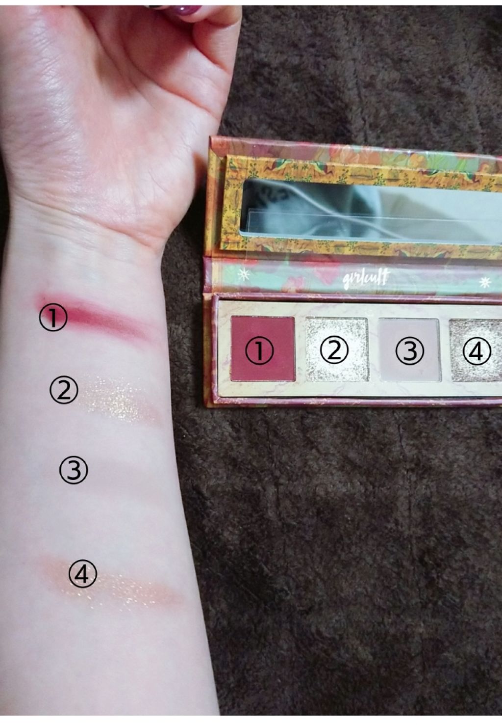 山海シリーズ 4色アイシャドウパレット/GirlCult/アイシャドウパレットを使ったクチコミ（2枚目）