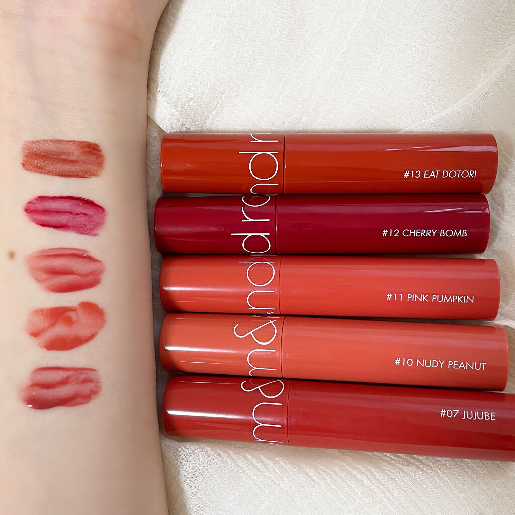 ジューシーラスティングティント/rom&nd/リップティントを使ったクチコミ（2枚目）