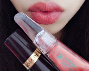 💄【REVLON】
スーパーラストラスリップスティック 
111 ラムレーズン

の上に⏬⏬

💄【フローフシ】
LIP38℃ 〈+1℃ Swirl〉
002 Nude coral

を重ねました💋

