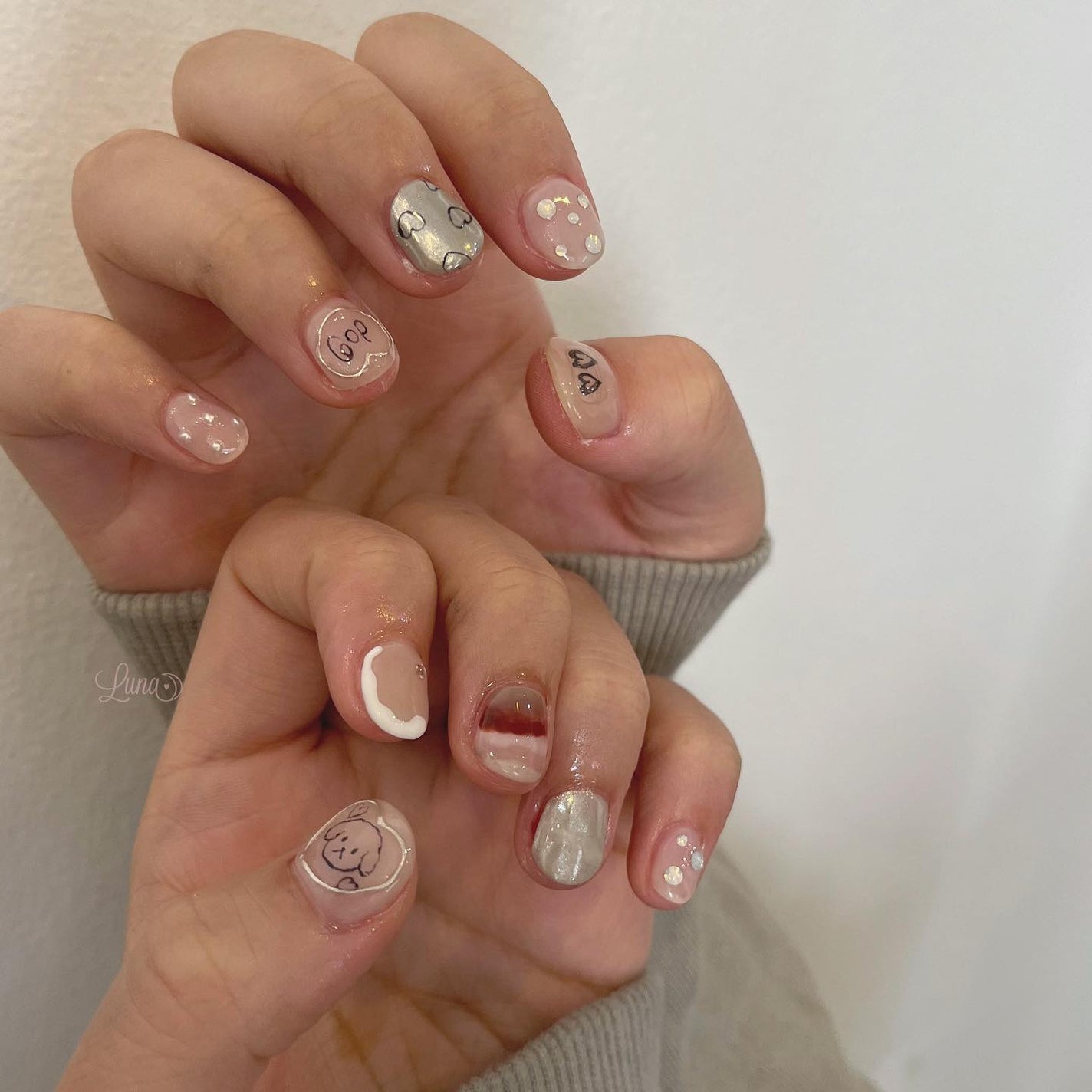 Iuna. Mizuki on LIPS 「.お持ち込みdesign参考にやりたいの詰め込みでした🐶♡#n..」(1枚目)