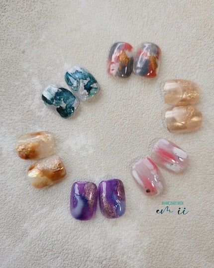 e_nails//フォロバ◎//ネイルとコスメ好きママ on LIPS 「個性派デザイン🙌🏻メインデザイン達😊個性派デザイン考えるの楽し..」(3枚目)