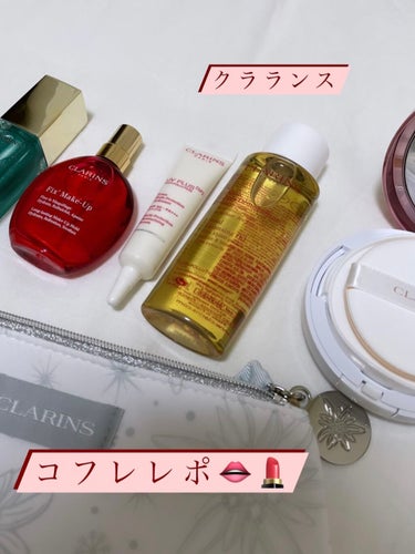 CLARINS ブライトプラス ブライトニング クッションファンデーションのクチコミ「◎クラランス　ベースメイク ホリデーキット

購入時期から3、4ヶ月経ってますが、、💧（笑.....」（1枚目）