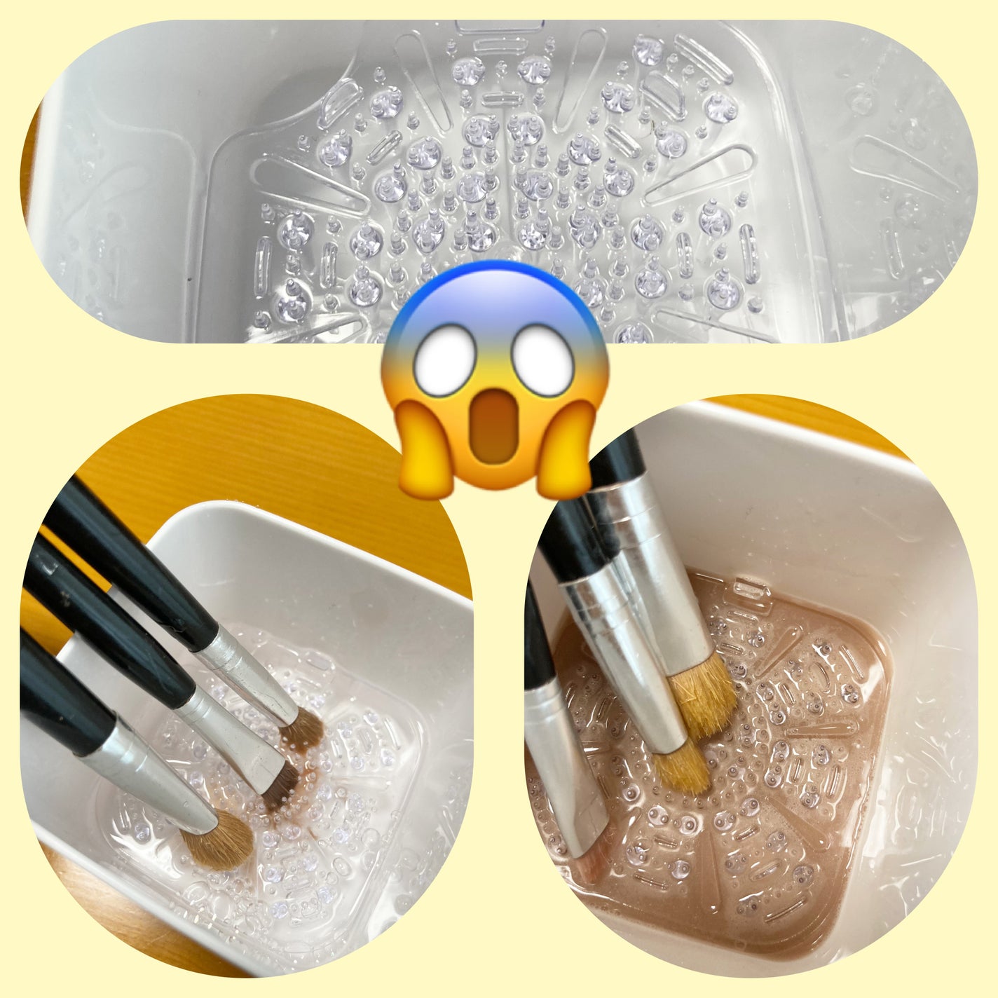 ブラシクリーナースタンド/セリア/その他化粧小物を使ったクチコミ(3枚目)