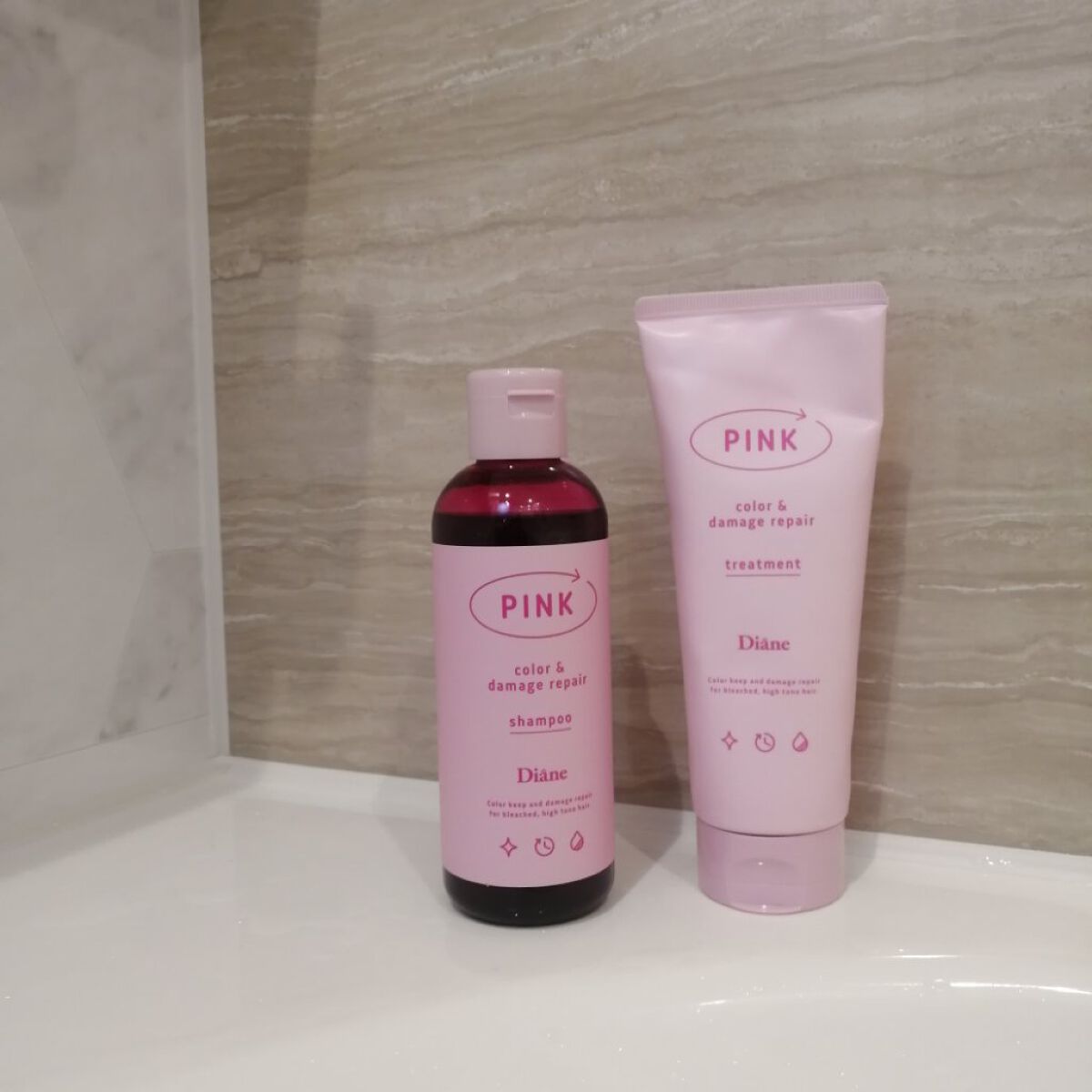 カラーシャンプー＆トリートメント シャンプー ピンク/ダイアン/市販シャンプーを使ったクチコミ（1枚目）