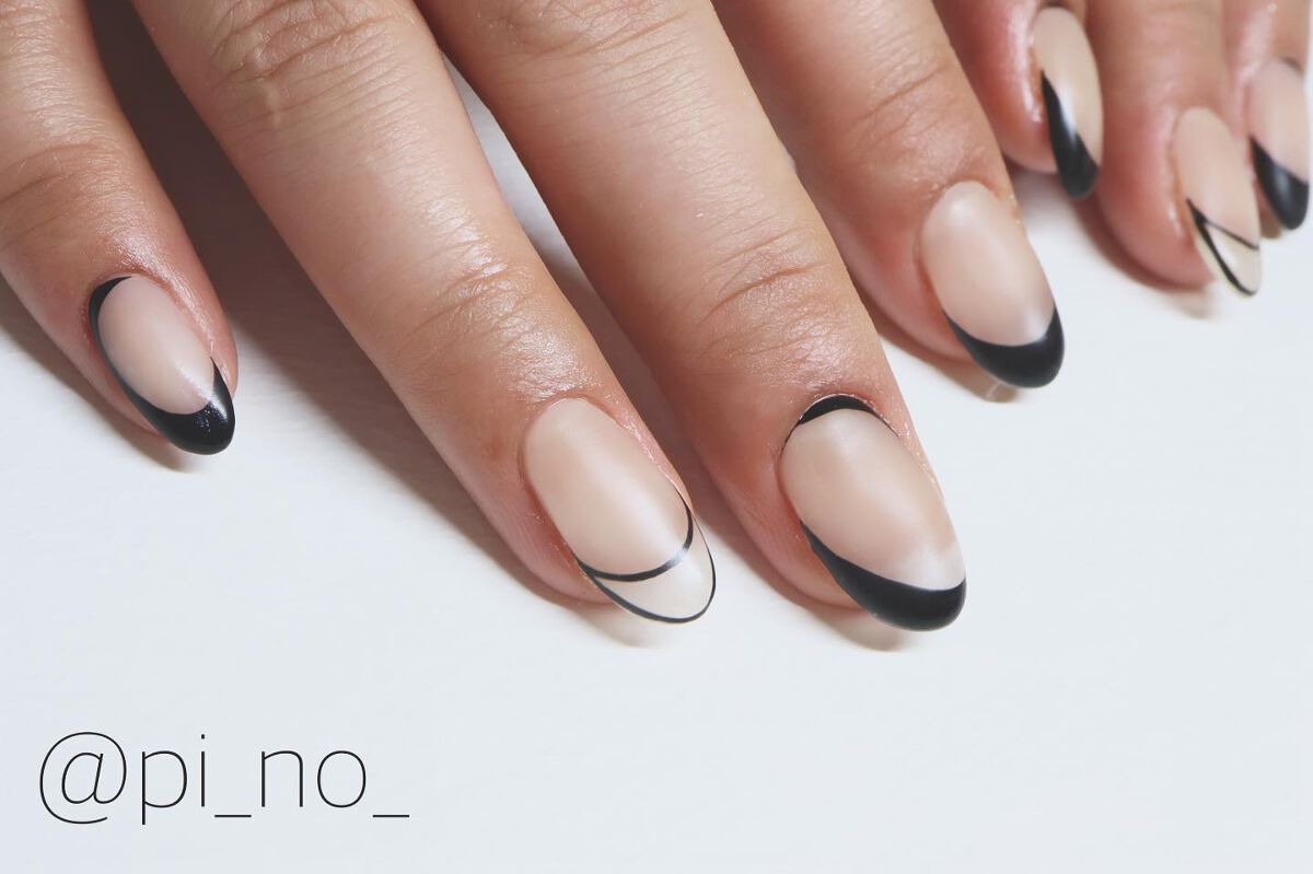 #モノクロネイル,#モノトーンネイル,#白黒ネイルのネイルデザイン