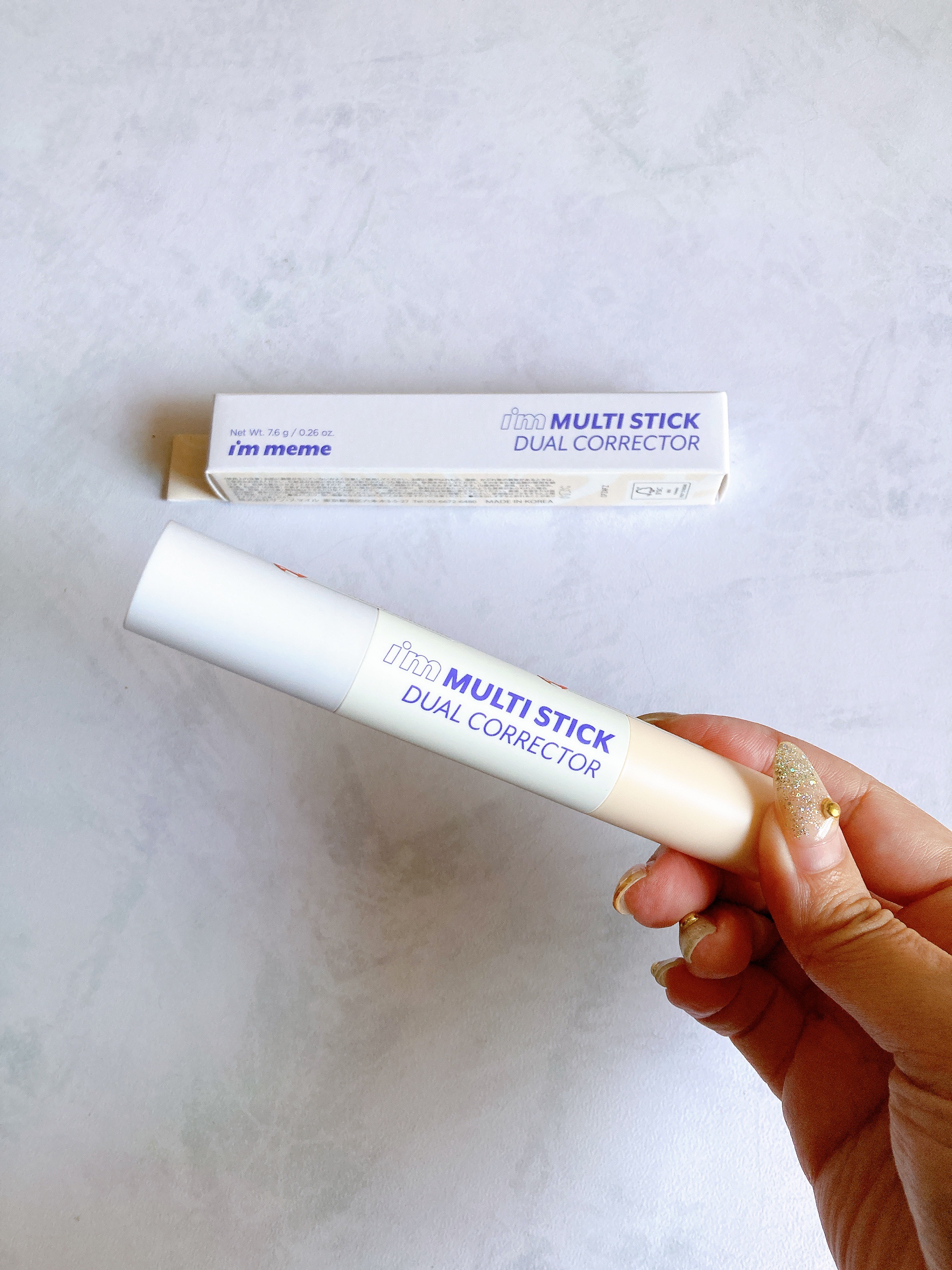 アイムマルチスティックデュアルコレクター 003 マーブルベージュ×パールラベンダー/i’m meme/スティックコンシーラーを使ったクチコミ（1枚目）