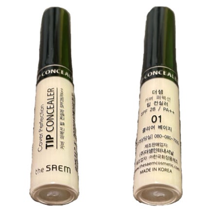 カバーパーフェクション チップコンシーラー 01 クリアベージュ/the SAEM/リキッドコンシーラーを使ったクチコミ(2枚目)