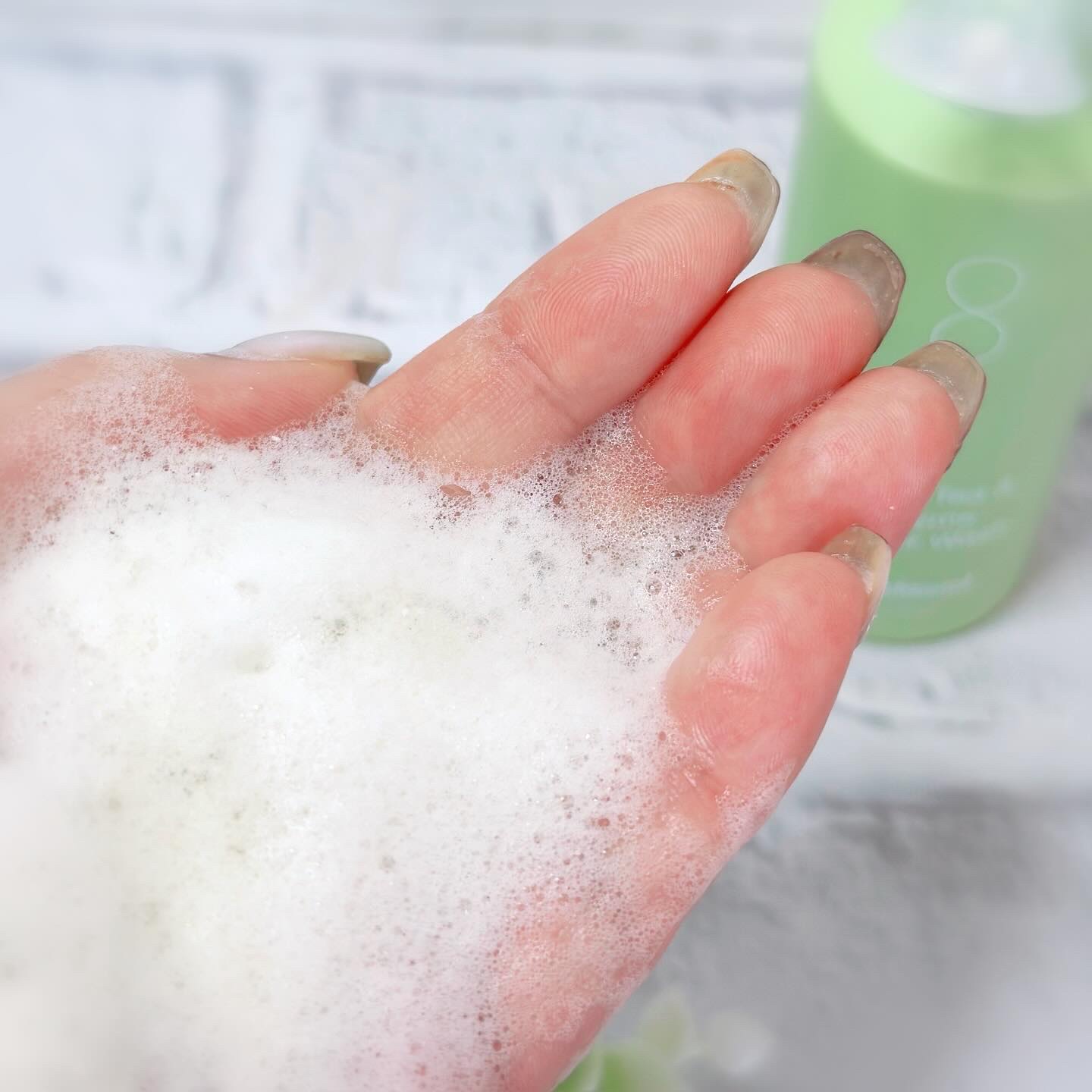 グリーンティー&エンザイムパウダーウォッシュ/By Wishtrend/洗顔パウダーを使ったクチコミ（3枚目）