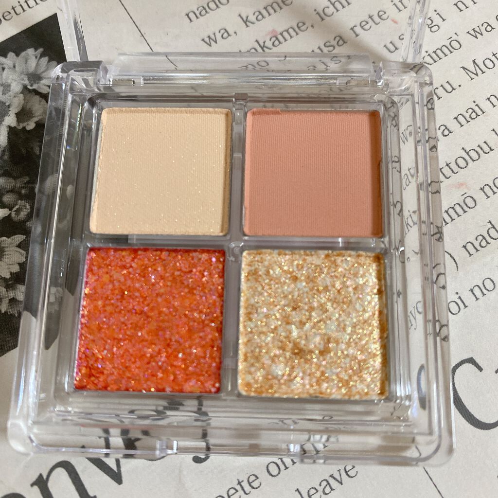 TWINKLE POP Pearl Flex Glitter Eye Palette ヘイ、コーラル/CLIO/アイシャドウパレットを使ったクチコミ（3枚目）