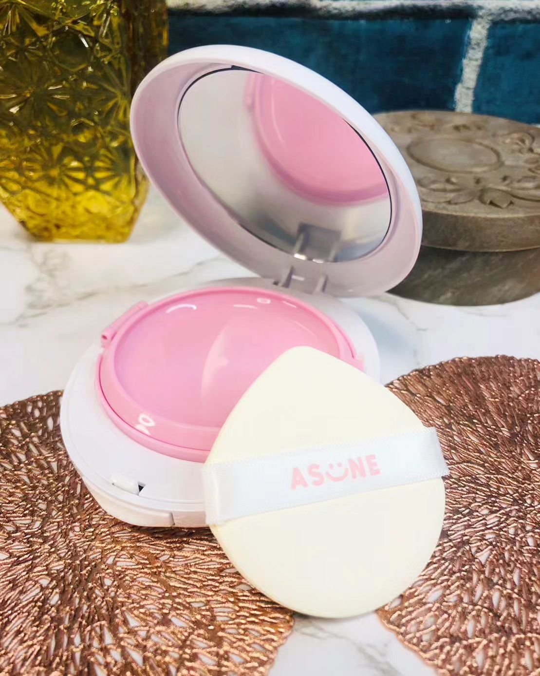 デューイーメッシュファンデーション/ASUNE /クッションファンデーションを使ったクチコミ（3枚目）