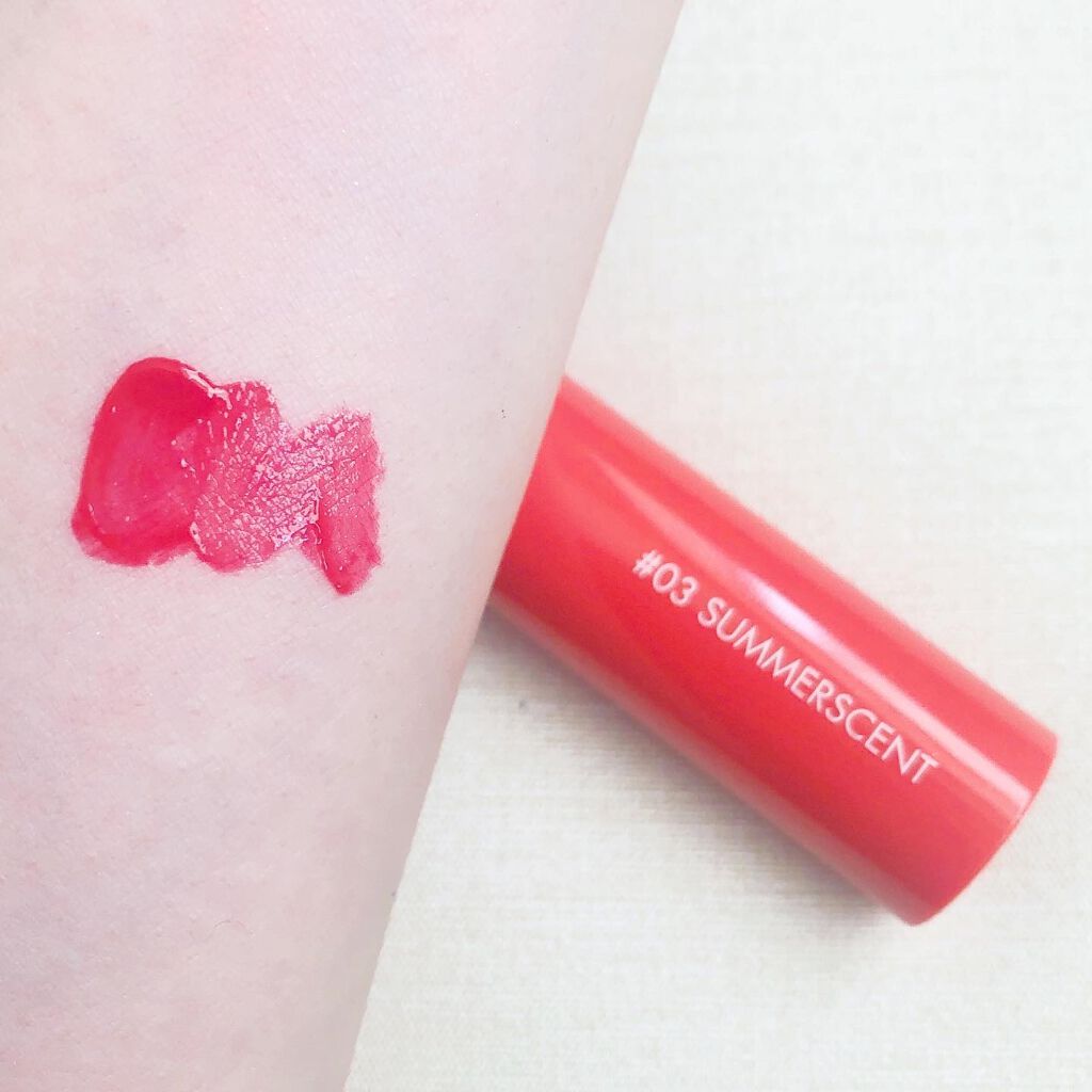 ジューシーラスティングティント/rom&nd/リップティントを使ったクチコミ（2枚目）