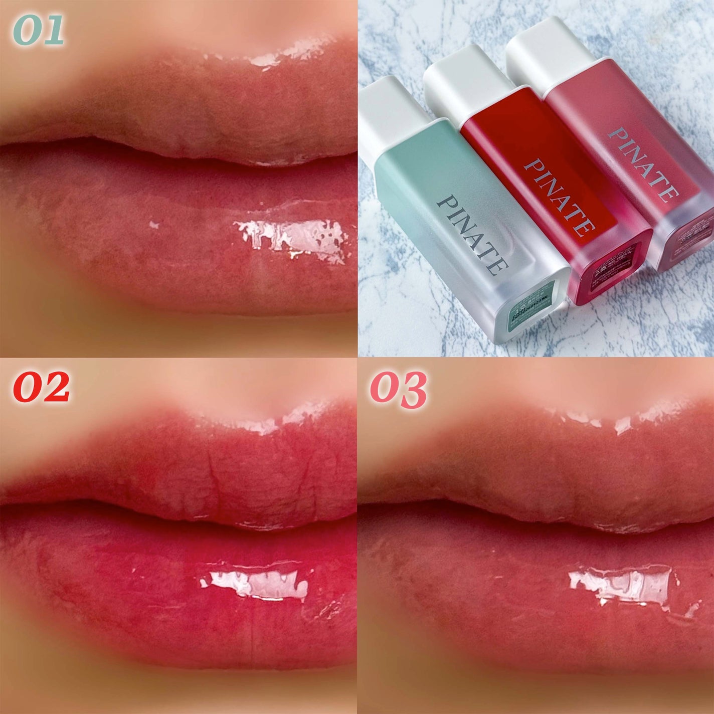ナチュラルブルームリップオイルセラム 3色セット/PINATE/リップグロスを使ったクチコミ(5枚目)