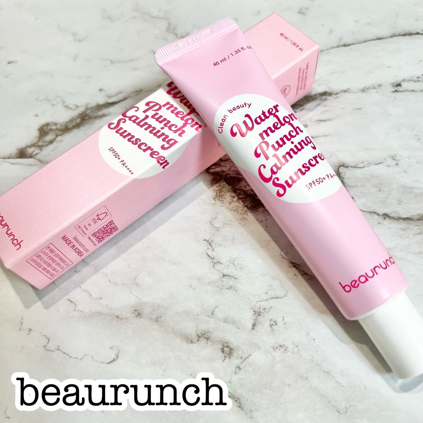 ウォーターメロン パンチ カミング サンスクリーン / スイカサンクリーム / SPF 50+ PA++++ /ビューランチ/日焼け止めクリームを使ったクチコミ(1枚目)