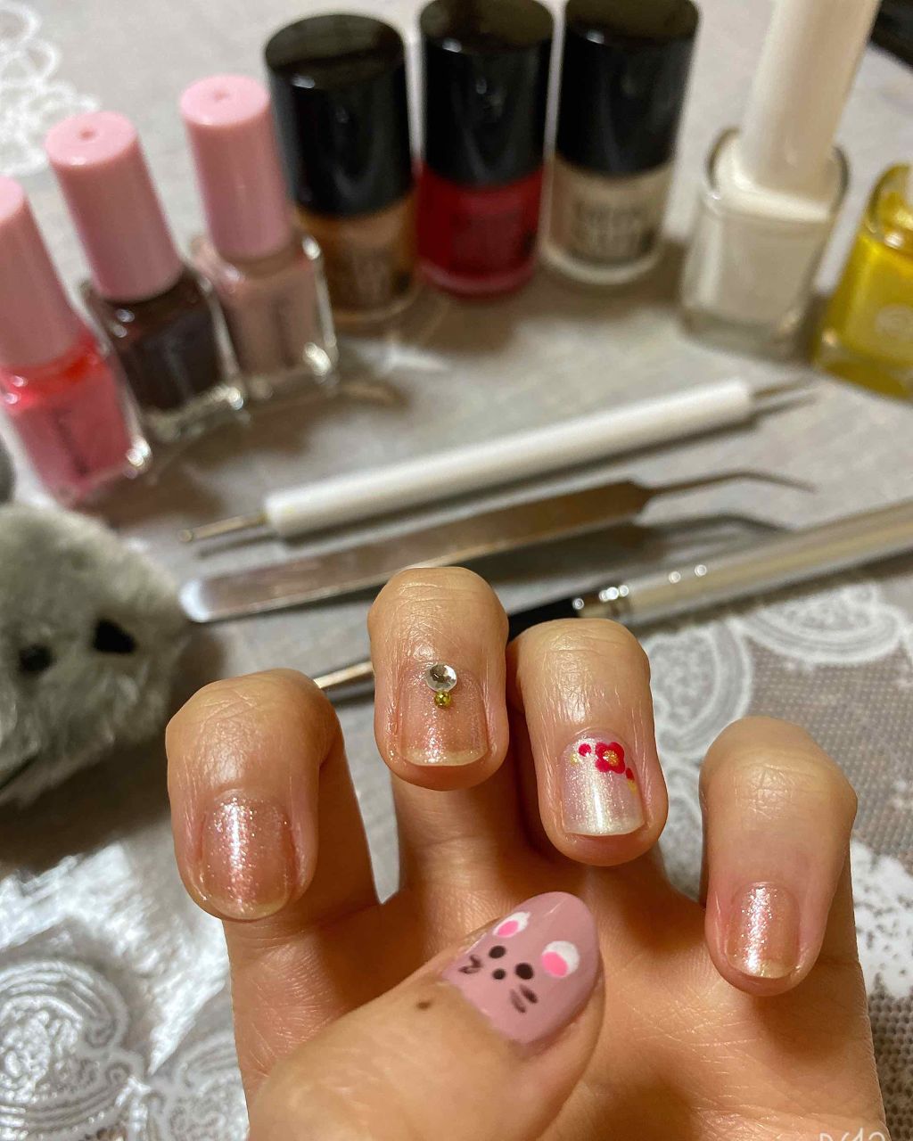 #セルフネイル,#マニキュアネイル,#週末ネイル,#休日ネイル,#100均ネイルのネイルデザイン